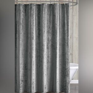 Amazon Velvet Grey Shower Curtain